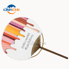 promotional both side printing paper round hand fan
